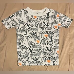 Tea Collection Zebra Pattern Tee - White and Orange